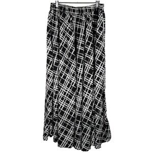C Est 1946 Cato Black White Midi Skirt Women's Plus 14W / 16W Whimsigoth Flowy